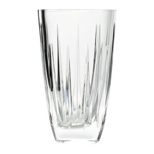 2000s Rogaska “Soho” Crystal Vertically Cut Heavy Table Vase 8” Signed